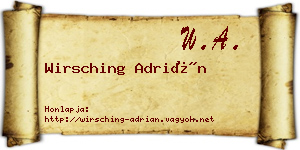 Wirsching Adrián névjegykártya